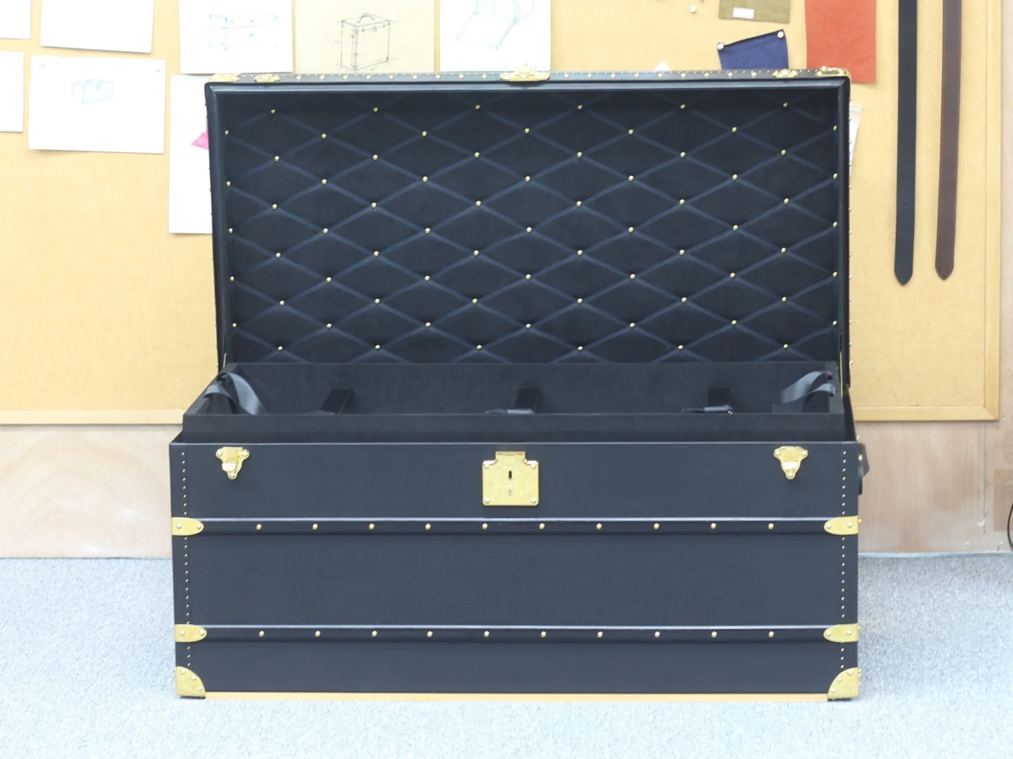 Black Collector's Trunk, open front view