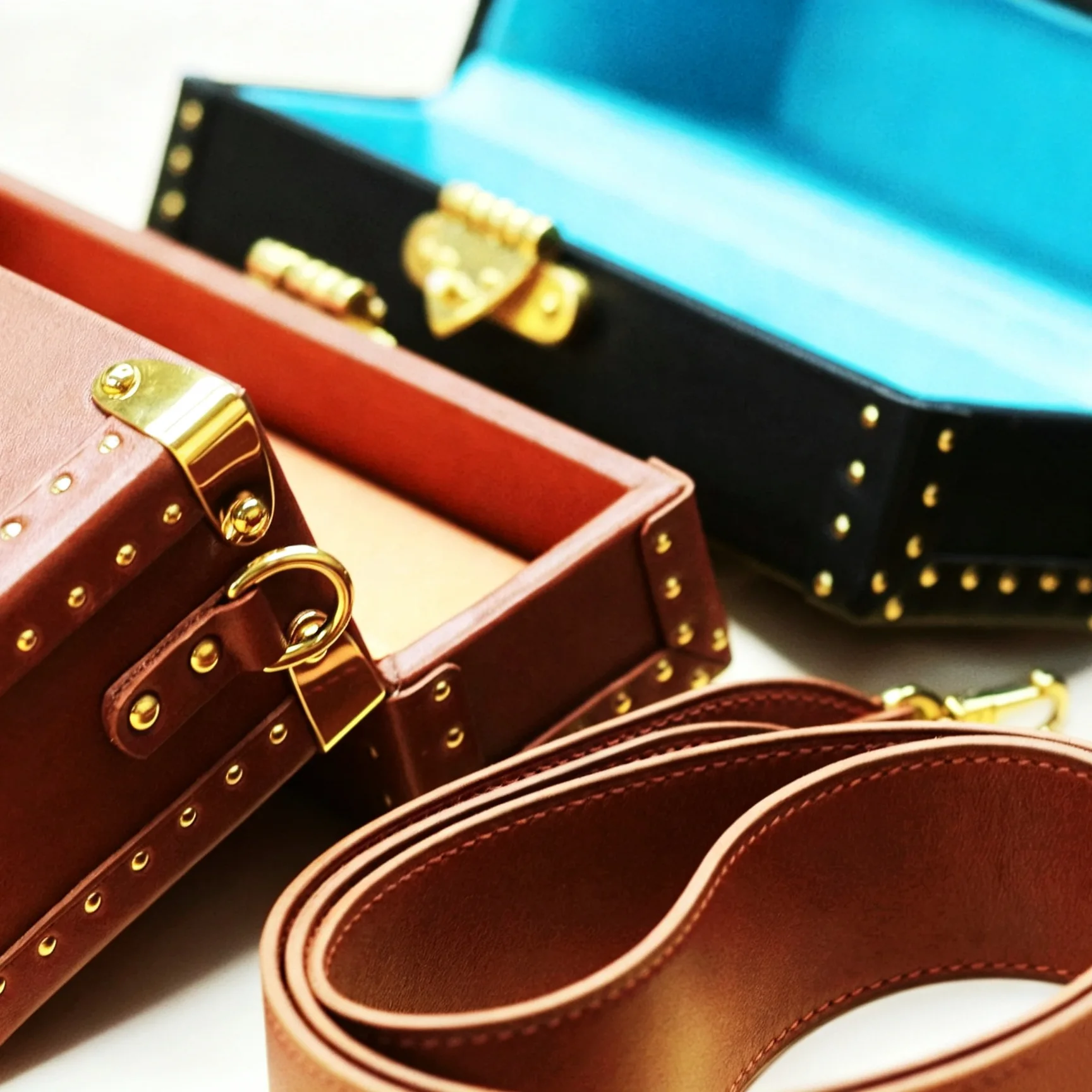 Heritage Box Bag, strap and gold-tone hardware detail