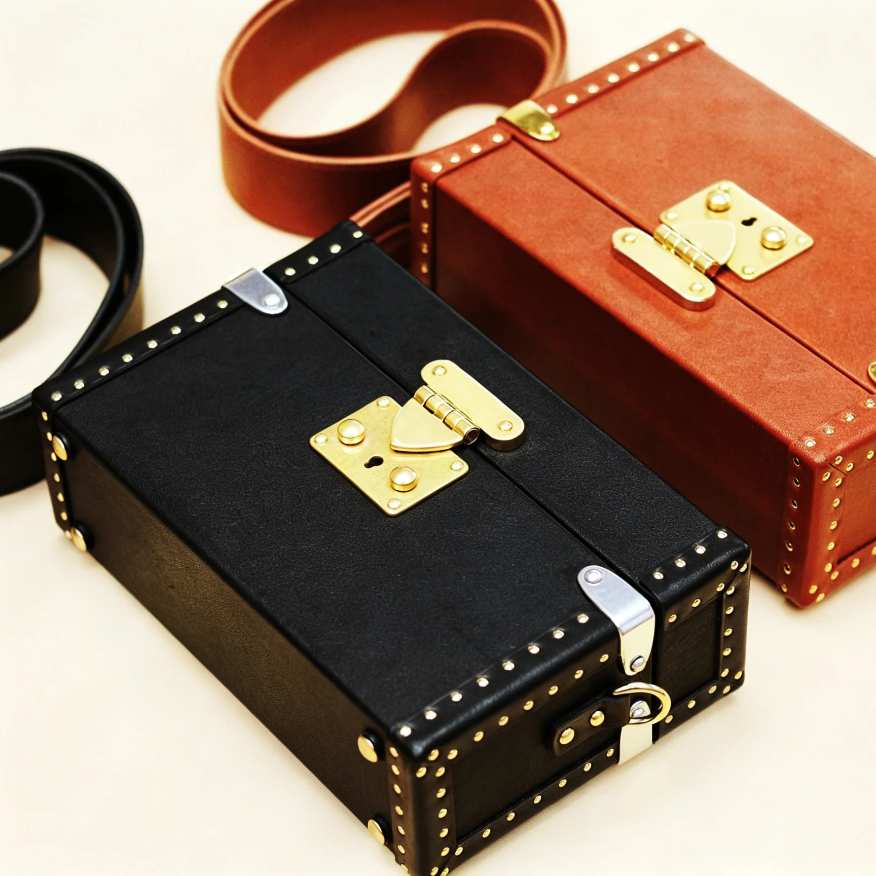 Heritage Box Bag, paired colourways and closures