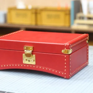 Scarlet Jewelry Chest, closed three-quarter view