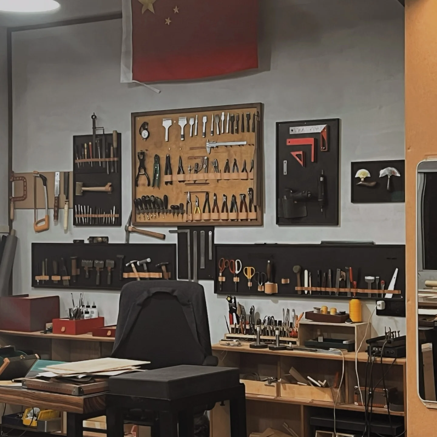 Detail from the Pusu Atelier workshop during case development